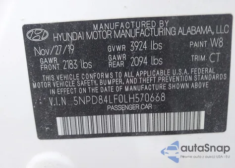 2020 Hyundai Elantra Sel from USA, damaged, VIN 5NPD84LF0LH570668